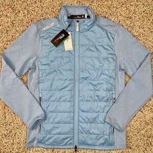 RLX Ralph Lauren Men’s Wool Blend Hybrid Mockneck Jacket Light Blue, Size Medium